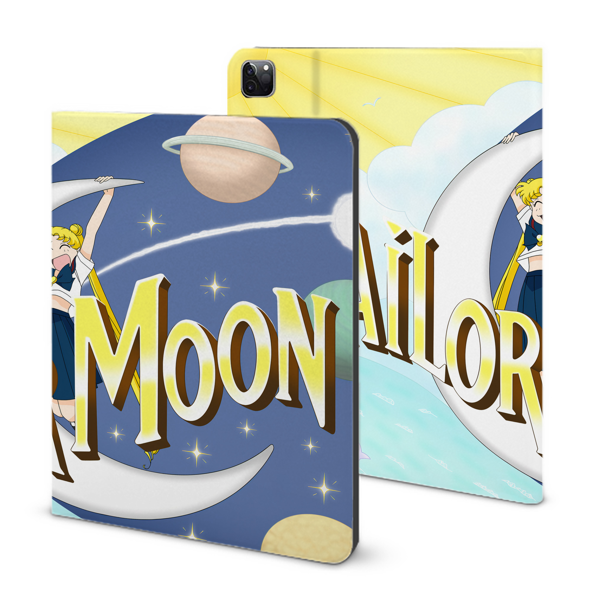 （画像用） 美少女戦士セーラームーン Sailor Moon IPad ケース ブック型 PUレザー TPU 耐衝撃 軽量 薄型 ペン収納なし 全面保護 IPad 各モデル対応